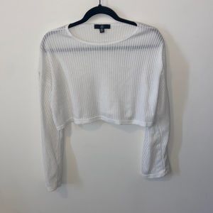 Missguided white flowy crop top